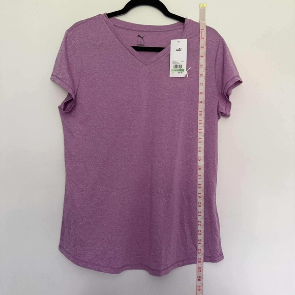 Puma V-Neck Active T-Shirt Wild Berry Heather Athletic Top Large‎ - Picture 7 of 8